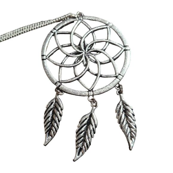 Southwestern Dreamcatcher Silver-tone Long Statement Necklace (NWOT) - Picture 2 of 8